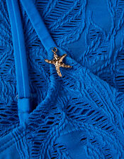 Seashell Textured Bikini Set, Blue (BLUE), large
