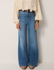 Maison Hotel Giuletta Wide Leg Jeans, Blue (BLUE), large