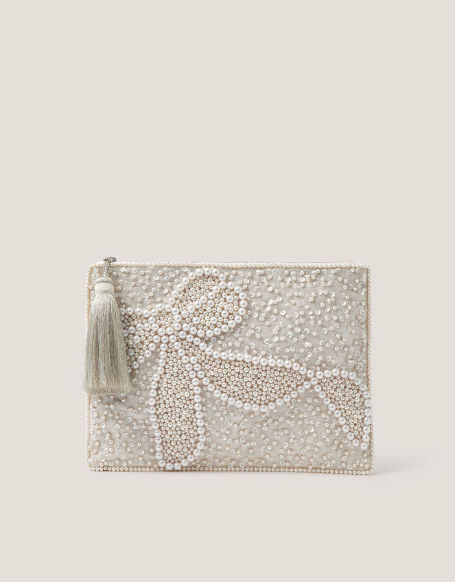 Audra Beaded Bow Pouch , , large