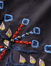 Scotch & Soda Embroidered Midi Skirt, Grey (CHARCOAL), large