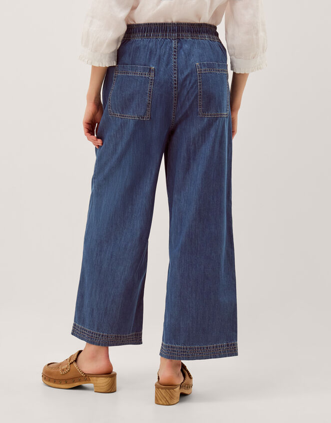 Heidi Drawstring Regular Wide Leg Jeans, Blue (MID AUTHENTIC BLUE), large