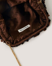 Kira Sequin Clutch Bag, Brown (CHOCOLATE), large
