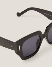 Chunky Square Sunglasses, Black (BLACK), large