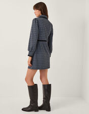 Jen Jacquard Jersey Mini Shirt Dress, Grey (GREY), large