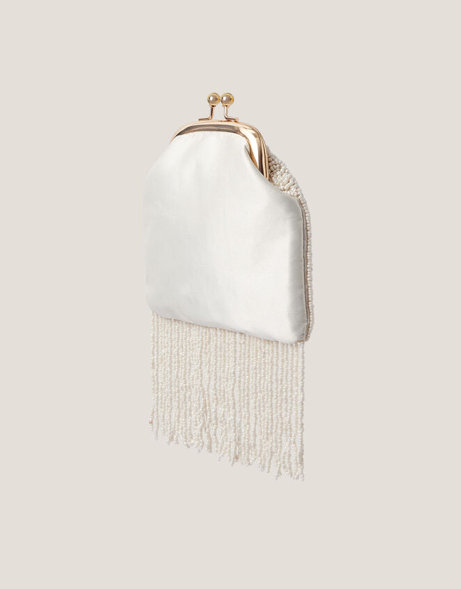 Flower Beaded Tassel Bag, , large