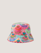 Rainbow Fan Print Bucket Hat, Multi (MULTI), large