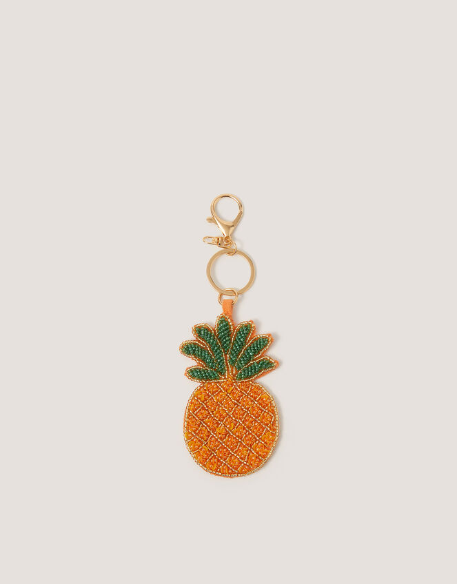 Pineapple Beaded Bag Charm, , large