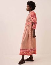 East Devyn Woodblock Print Midi Dress, Pink (PINK), large