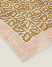 Elma Print Square Cotton Scarf, , large