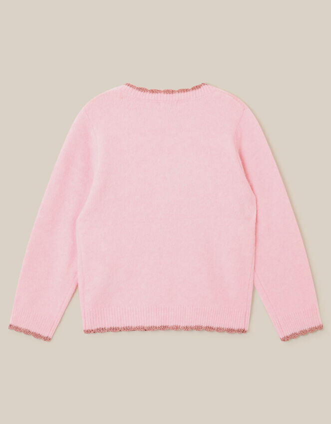 Ballerina Embroidered Crew Neck Jumper, Pink (PINK), large
