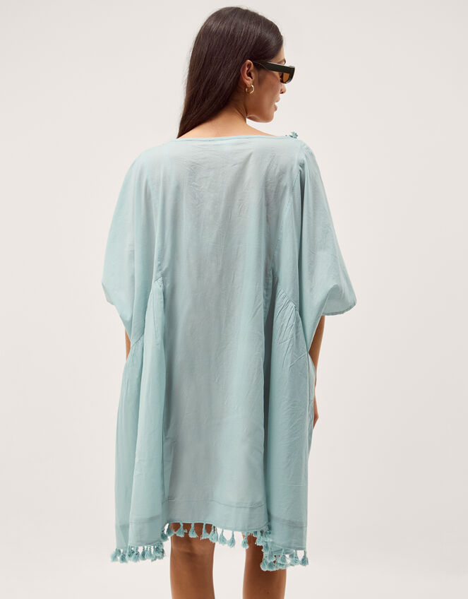 Astrid Tassel Embellished Mini Kaftan, Blue (AQUA), large