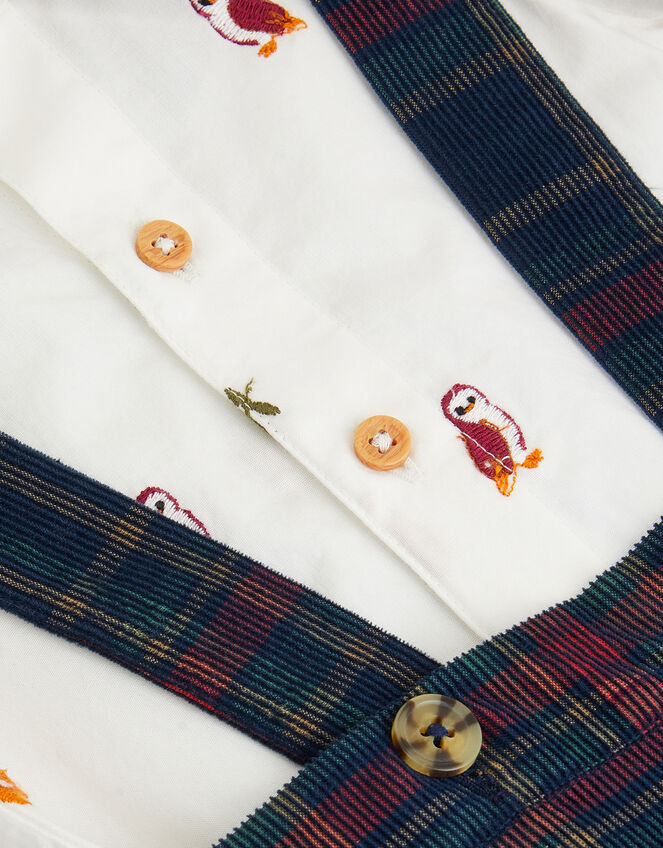 Newborn Woodland Shirt & Dungarees Set, Blue (NAVY), large