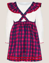 Baby Top & Tartan Pinafore Dress Set, Red (RED), large