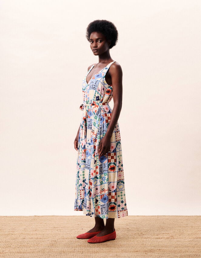 FRNCH Consordia Tile Print Midi Dress, Multi (MULTI), large