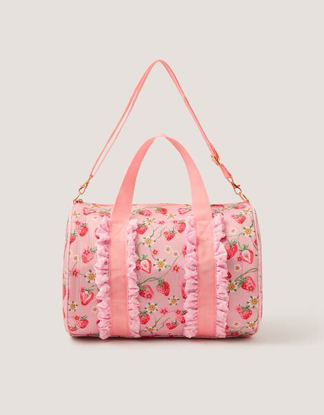 Strawberry Gingham Duffle Bag, , large