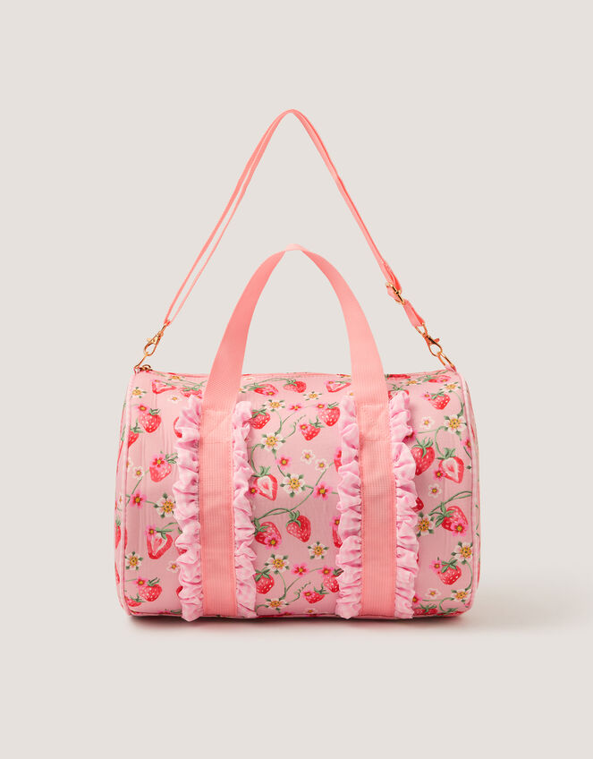 Strawberry Gingham Duffle Bag, , large
