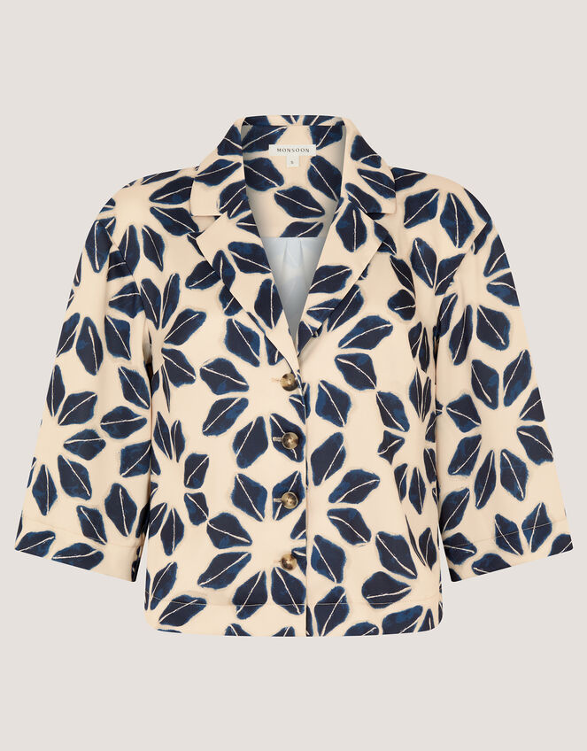 Ellison Floral Print Shirt, Blue (NAVY), large