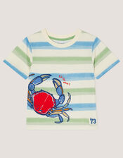 Crab Stripe T-Shirt, Blue (BLUE), large