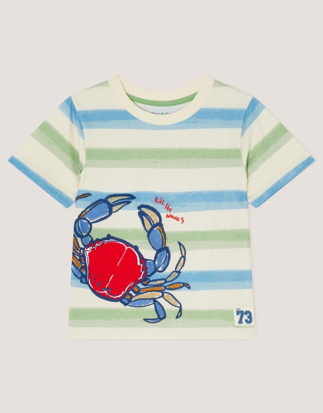 Crab Stripe T-Shirt, Blue (BLUE), large