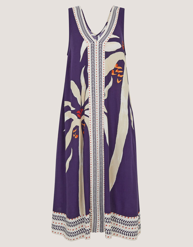 Paloma Sleeveless Print Midi Dress, Blue (NAVY), large