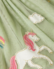 Baby Stripe Unicorn Tulle Dress, Ivory (IVORY), large