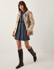 Jen Jacquard Jersey Mini Shirt Dress, Grey (GREY), large