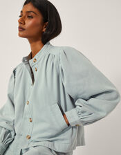 Ciara Puff Sleeve Denim Jacket, Blue (PALE BLUE), large