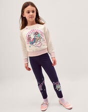 Monsoon x My Little Pony Embroidered Leggings, Blue (NAVY), large
