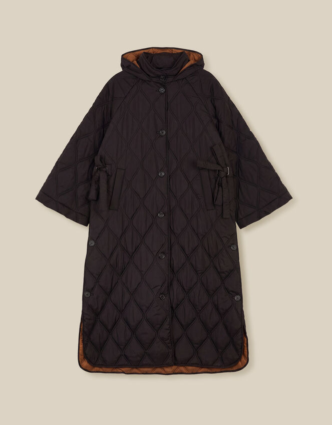 Andi Quilted Longline Coat, Black (BLACK), large