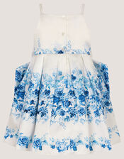 Baby Rose Print Bow Party Dress, Multi (MULTI), large