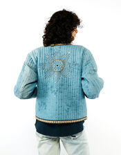 Wild Valentin Embellished Quilted Jacket, Blue (BLUE), large