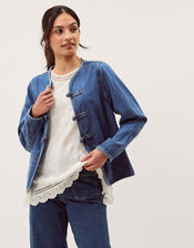 Lauren Knot Denim Jacket, Blue (MID AUTHENTIC BLUE), large