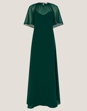 Mona Angel Sleeve Maxi Dress, Green (DARK GREEN), large