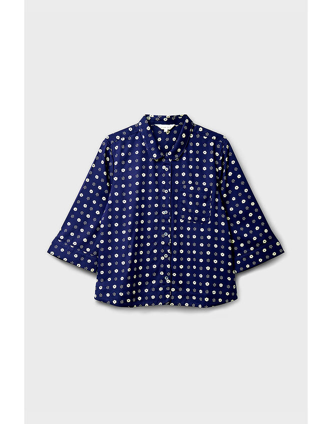 East Aimi Printed Shirt, Blue (NAVY), large