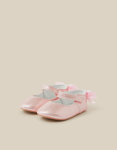 Baby Bow Shimmer Walker Shoes, Pink (PINK), large