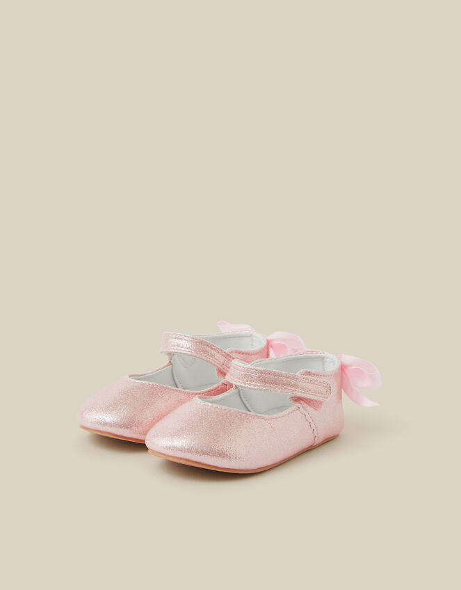 Baby Bow Shimmer Walker Shoes, Pink (PINK), large