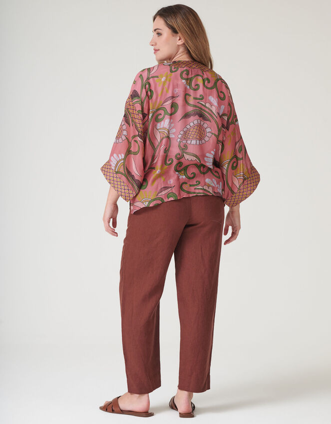 One Hundred Stars Giant Kantha Print Short Kimono, , large