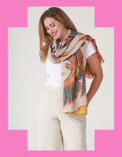 One Hundred Stars Crane Print Lightweight Scarf, , large