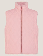 Reversible Floral Quilted Gilet, Pink (PINK), large