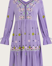 Premium Embroidered Kaftan Dress in LENZING&trade; ECOVERO&trade;, Purple (LILAC), large