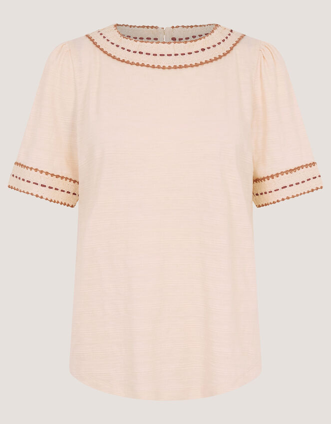 Tina Trim Jersey T-Shirt, Ivory (IVORY), large