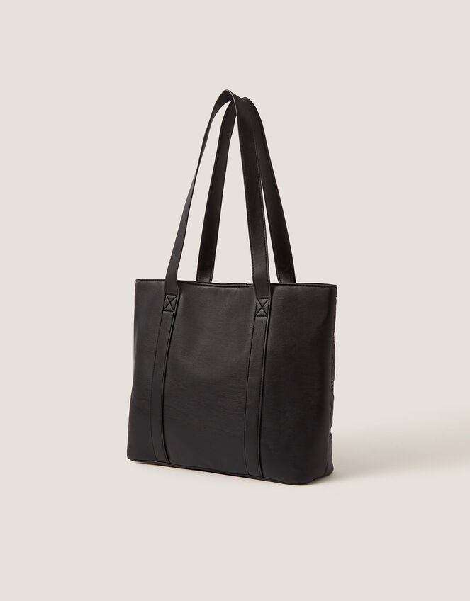 Bow Quilted School Tote Bag, , large