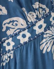 East Kris V-Neck Batik Maxi Dress, Blue (DARK BLUE), large