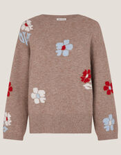 Fenn Floral Jumper, Mink (MINK), large