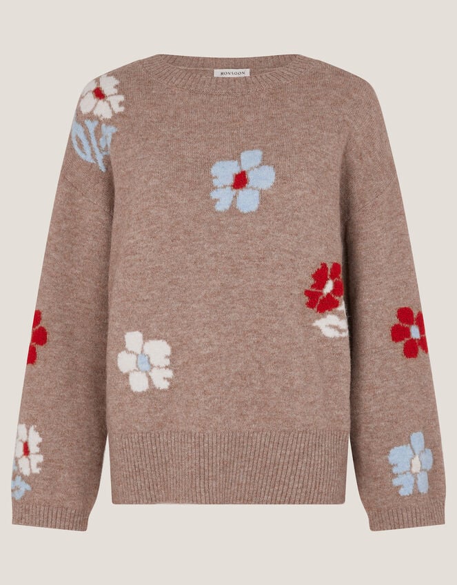 Fenn Floral Jumper, Mink (MINK), large