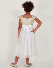 Estella Embroidered Dress, Gold (GOLD), large