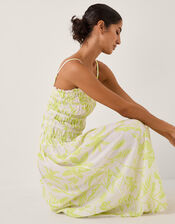 Adele Sleeveless Tropical Print Midi Dress, Green (LIME), large