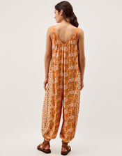 Carris Floral Print Jumpsuit, Orange (ORANGE), large