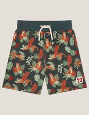 Born Wild Tiger Print Shorts, Blue (NAVY), large