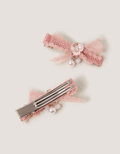 2-Pack Lace Bow Hair Clips, , large